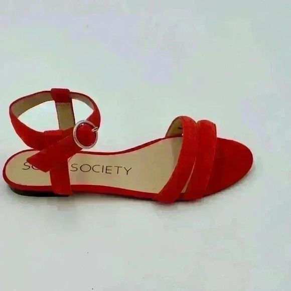 Like New Dark Orange Suede, Strappy, Adjustable Sandals, 6.5, Sole Society - Picture 7 of 8